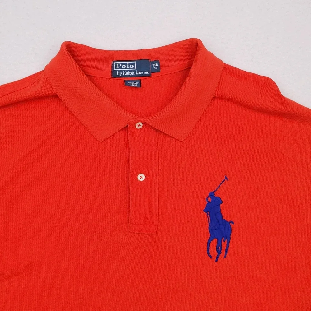 Vintage Polo Ralph Lauren Shirt Mens 3XB Red Blue Big Pony Rugby Polo 3